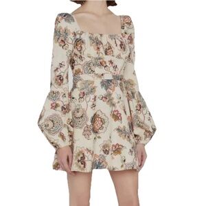 Autumn Adeigbo Dress Catira Puff Sleeve Print Bustier Mini